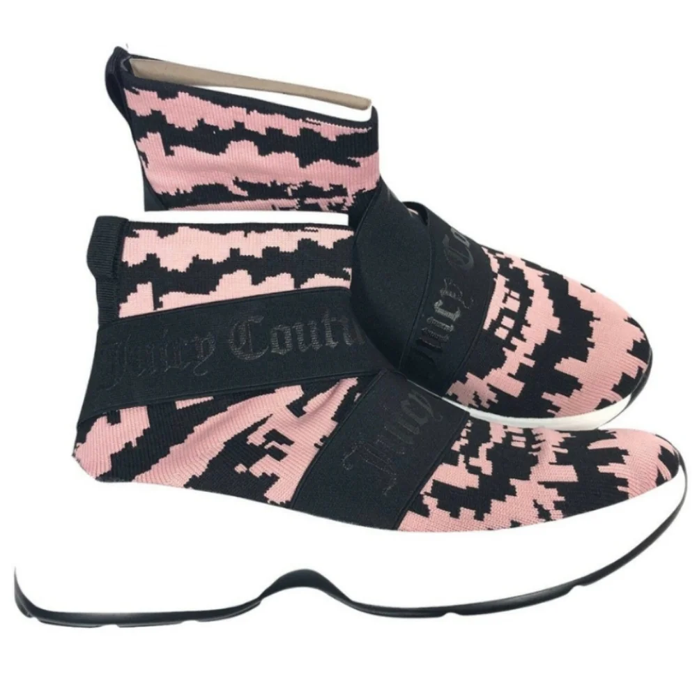 Juicy Couture Sneakers Women's US Size 8.5 Pink Tie Dye Knit Booties New In Box